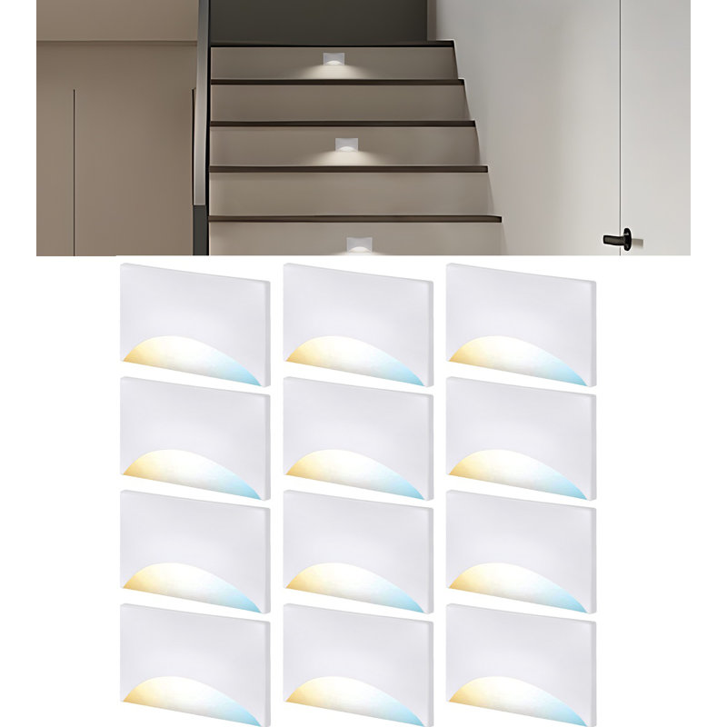 Essential LED Step Light, Dimmable Anti-Glare Stair and Deck Light, White, White