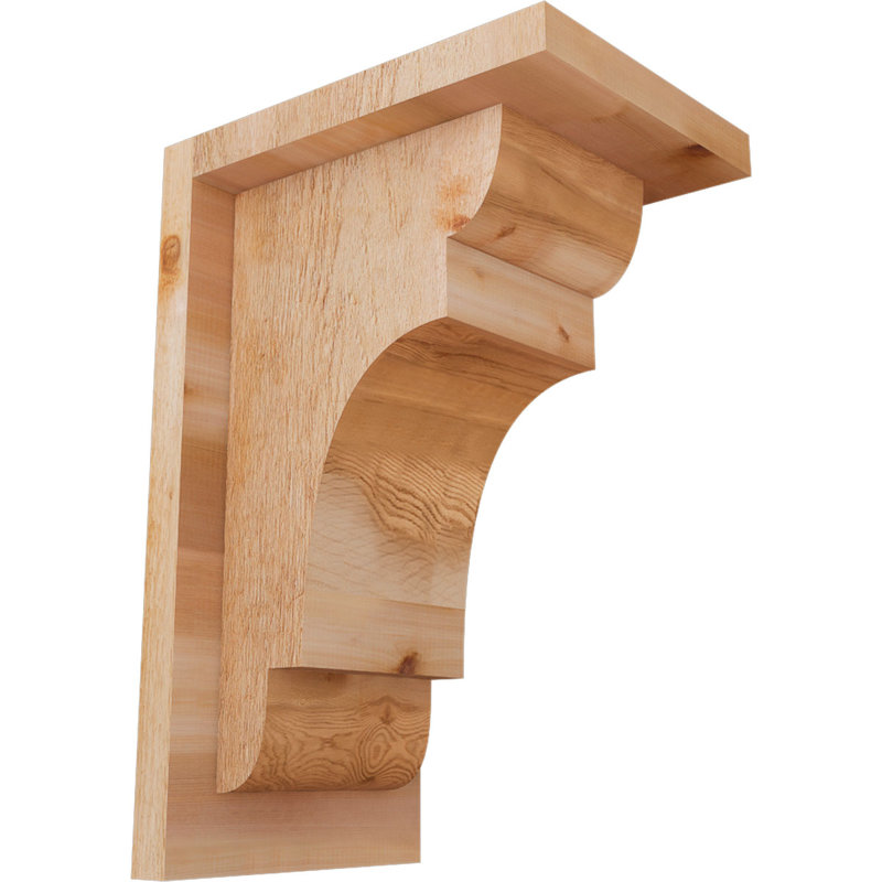 New Brighton Corbel avec plaque arrière, H 12 po x l 6 po x P 8 po, Cèdre rouge, Sciage brut