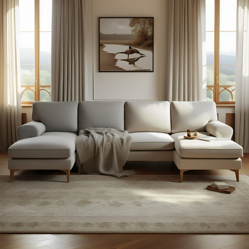 Canapé modulaire rembourré 146,5 po Datura, Gris fossile