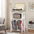 3-Tier Printer Stand With Vinyl Storage Shelf, Multi-Functional Side Table For Record Player, Office Equipment, And Books, Sturdy Metal Frame And Wooden Boards, Space-Saving Design