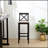 Bar Chair Counter Height Stool With Backrest, Padded Seat & Footrest, Wood Kitchen Island Chair, Vintage Dining Room Chair For Home
