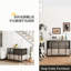 Porte-chien à usages multiples - noyer 46 po l, portes doubles, intérieur décoratif pour les chiens jusqu'à 88 lb