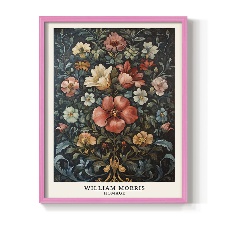 Imprimé encadré en bois massif de la série XXI de Wil Morris, 11" H x 9" W, Pink