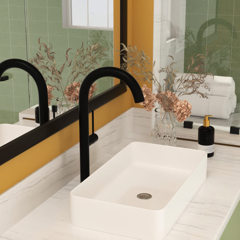 Lavabo vasque rectangulaire en céramique 24X14 - blanc, résistance aux acides, pour la maison, le restaurant, le bâtiment de bureau, style élégant, style 24 "X 14", faible absorption d'eau, différents environnements