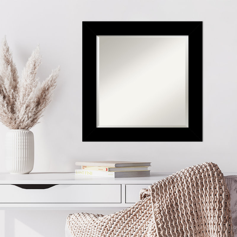 Miroir mural en bois Jimaya, Rectangle, Noir, H 35,5 po x l 45,5 po