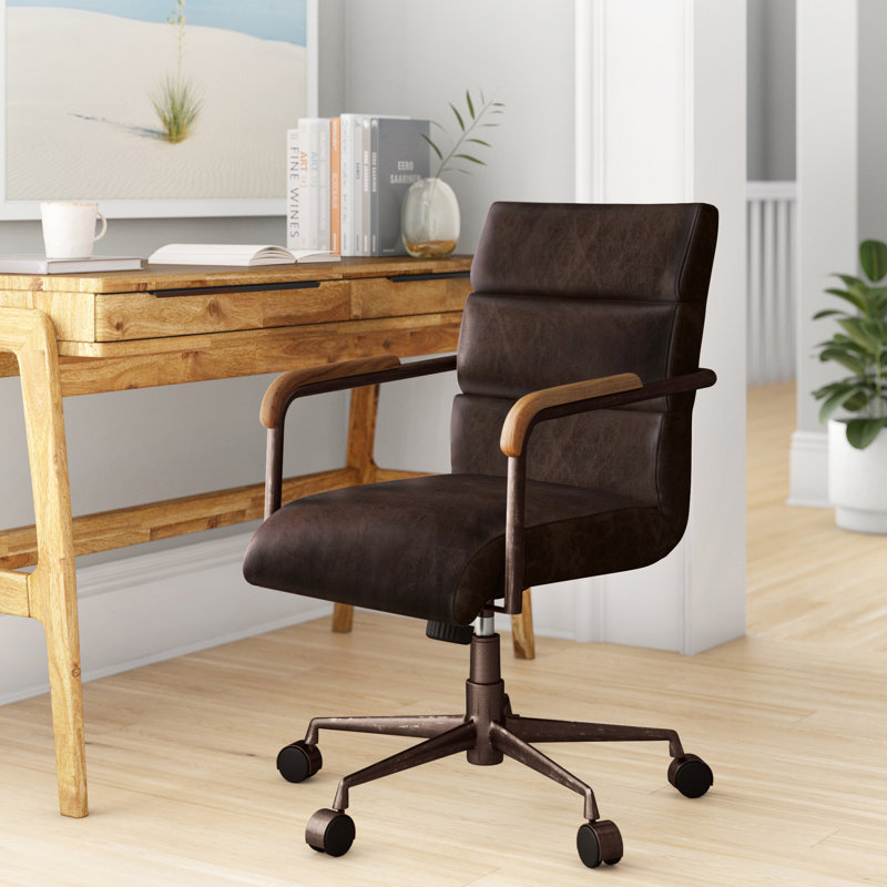 Chaise de bureau Littell, Ébène antique