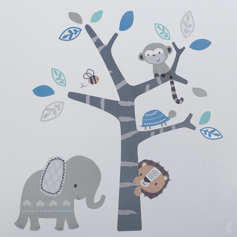 Décalcomanie murale « safari éléphant lion » et « singe tree » Jungle Fun