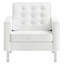 Fauteuil capitonné en cuir végétalien Loft-2015567502