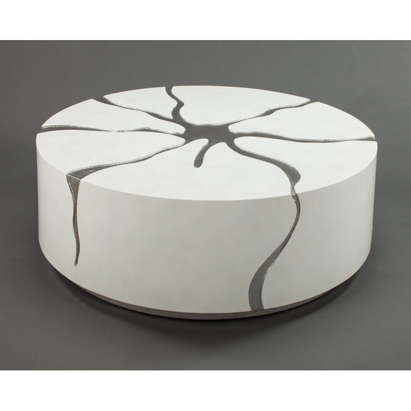 Single Coffee Table, Frosty White/Gritty Silver