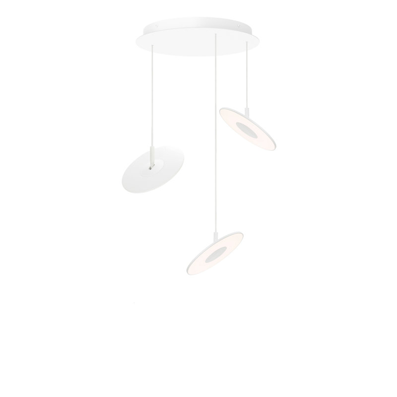 Circa 3 Pendant Chandelier, 26" H x 27" W x 27" D, White