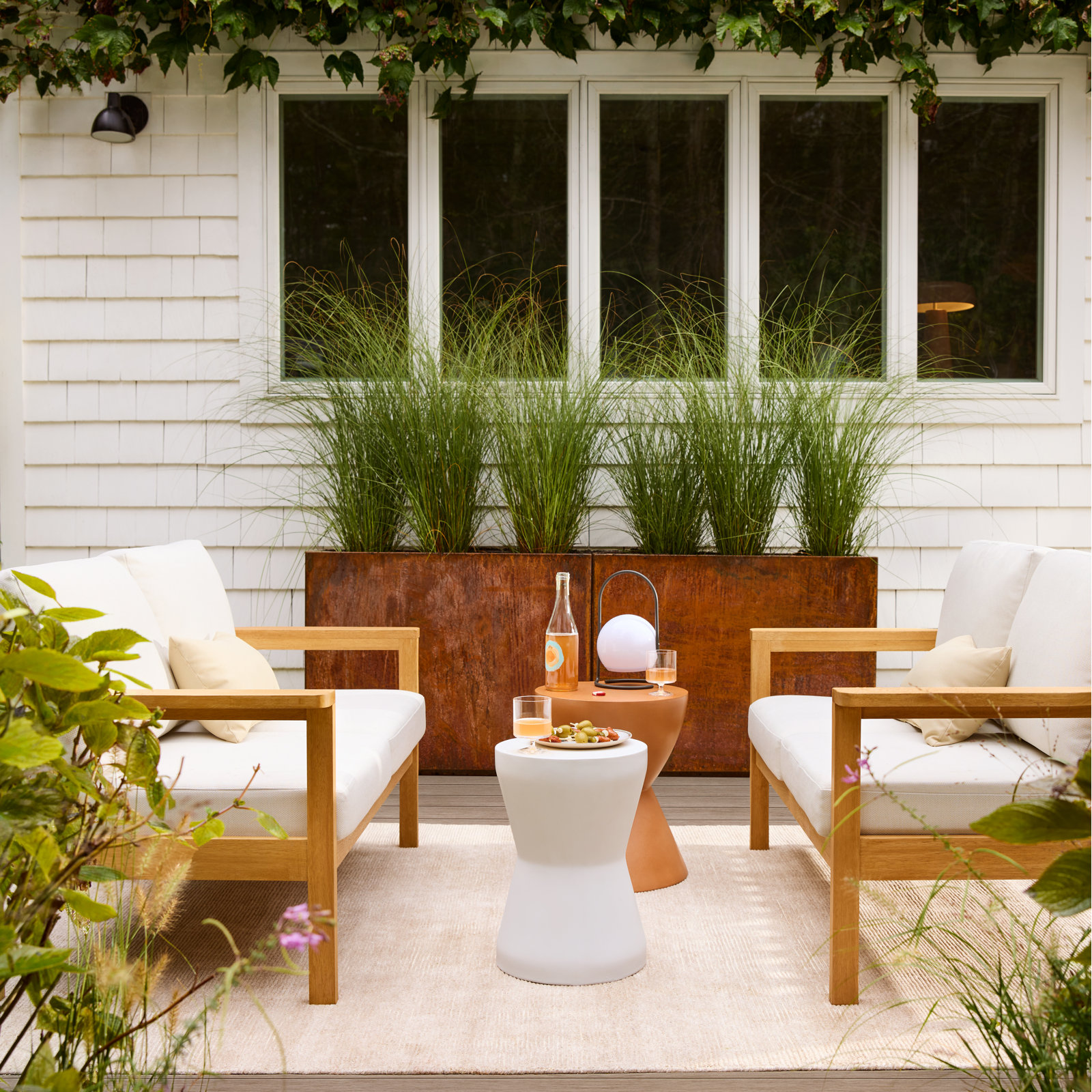Zenni 12" Patio Side Table, Ivory