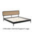 Lit plateforme en bois massif avec tête de lit et lattes silencieuses NTC Lupin, style Mid-Century moderne, capacité de poids de 1000 lb, assemblage sans effort, très grand - noir brûlé-420508059-425854247