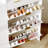 Wave Design Slim Shoe Cabinet with 3 Flip Drawers & 2 Top Drawers – Entryway Organizer with Side Hook and Raised Tabletop-702920745