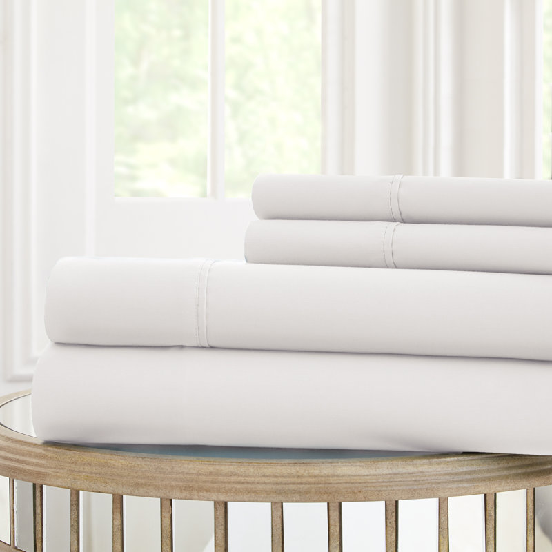 Cool Comfort Microfiber Sheet Set, Twin Sheet Set + 1 Fitted Sheet + Pillowcase, White