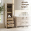 Armoire à linge autoportante en chêne naturel 20 po Cerrito-132847884