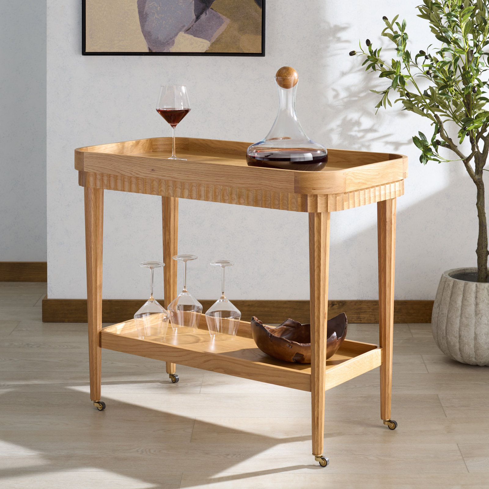 Feliciabriana Wood Barcart, Natural