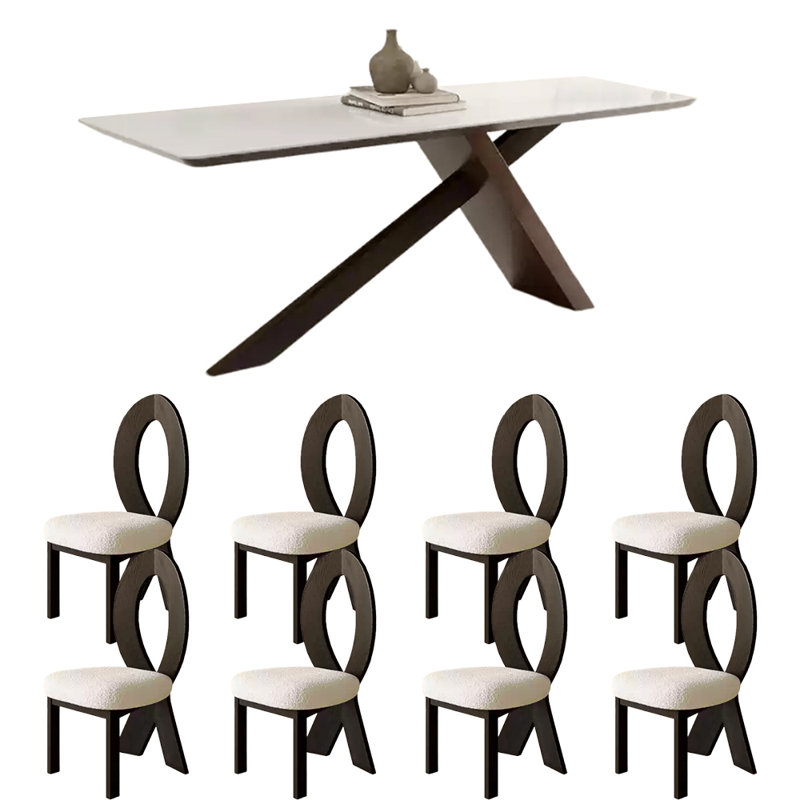 Ensemble de table de salle à manger rectangulaire de style français, H 29,5 po x L 70,9 po x l 31,5 po, Blanc