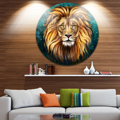 «Lion Head in Blue», impression sur métal