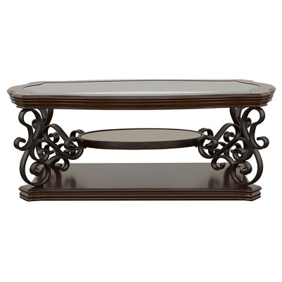 2-Shelf Glass Top Coffee Table