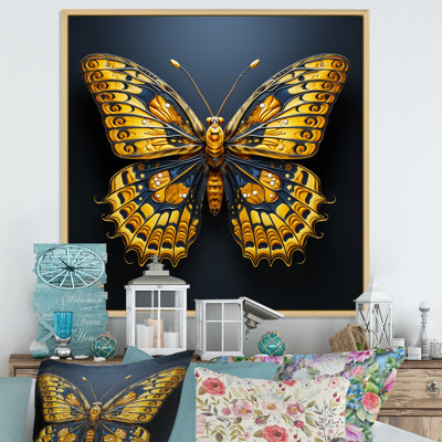 «Lemon Yellow Tones» représentant des papillons sur toile