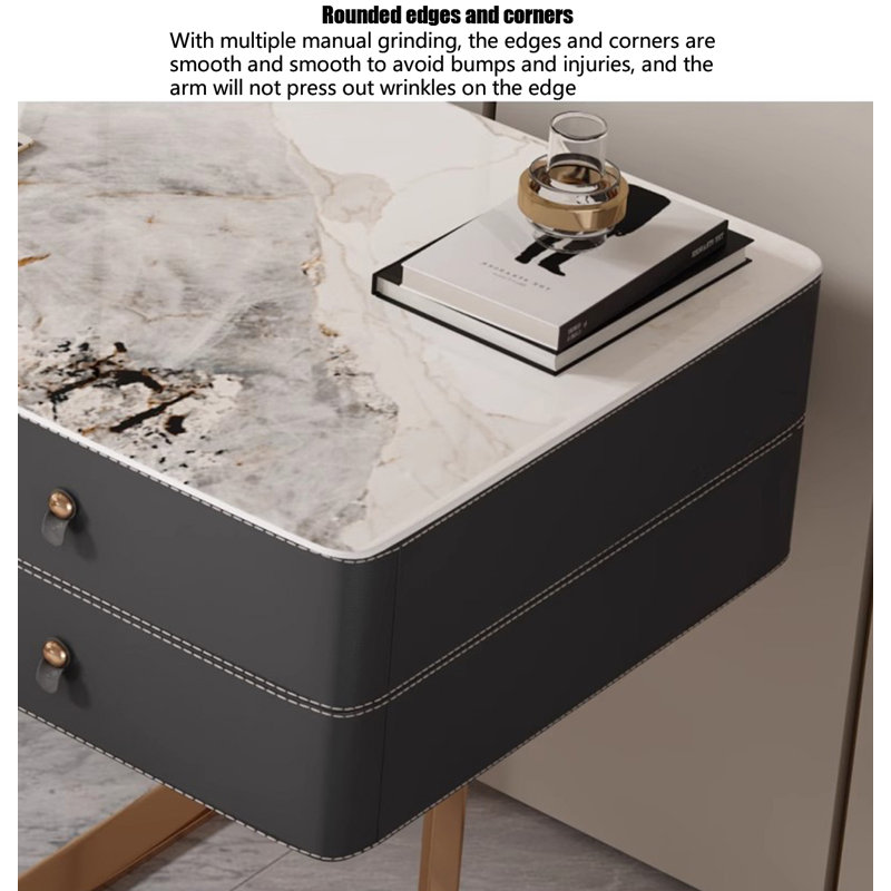 Bureau d'écriture léger et luxueux Rock, H 29,53 po x l 55,12 po x P 23,62 po