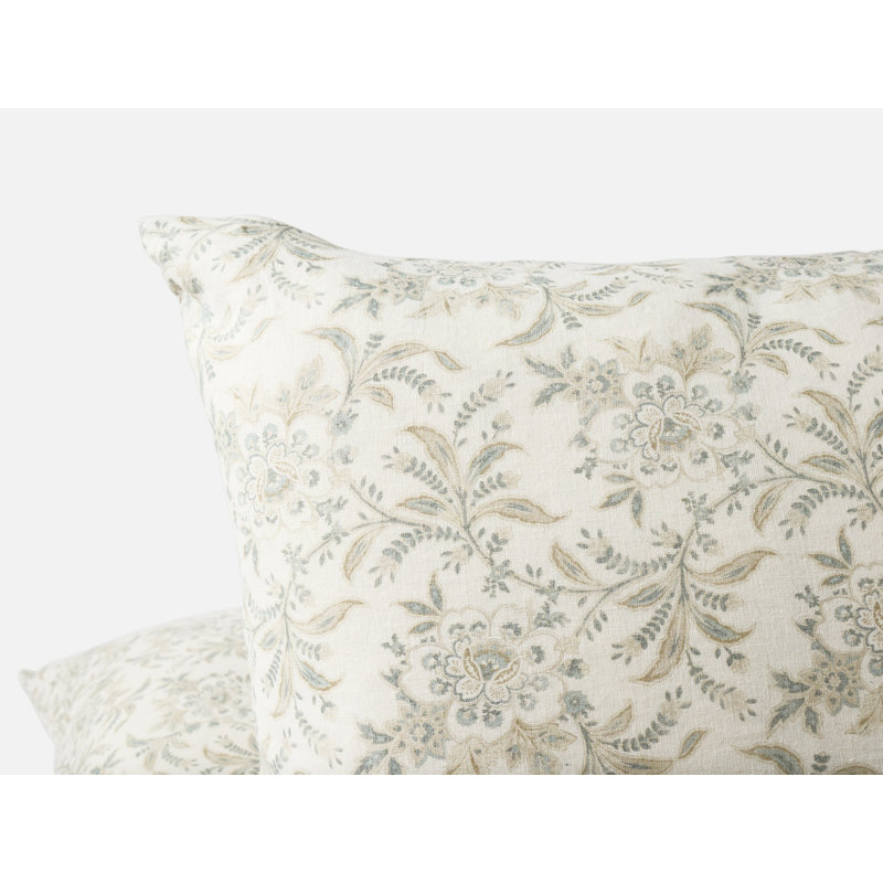Housse de coussin Marguerite , Naturel / golfe, Carré 22 po