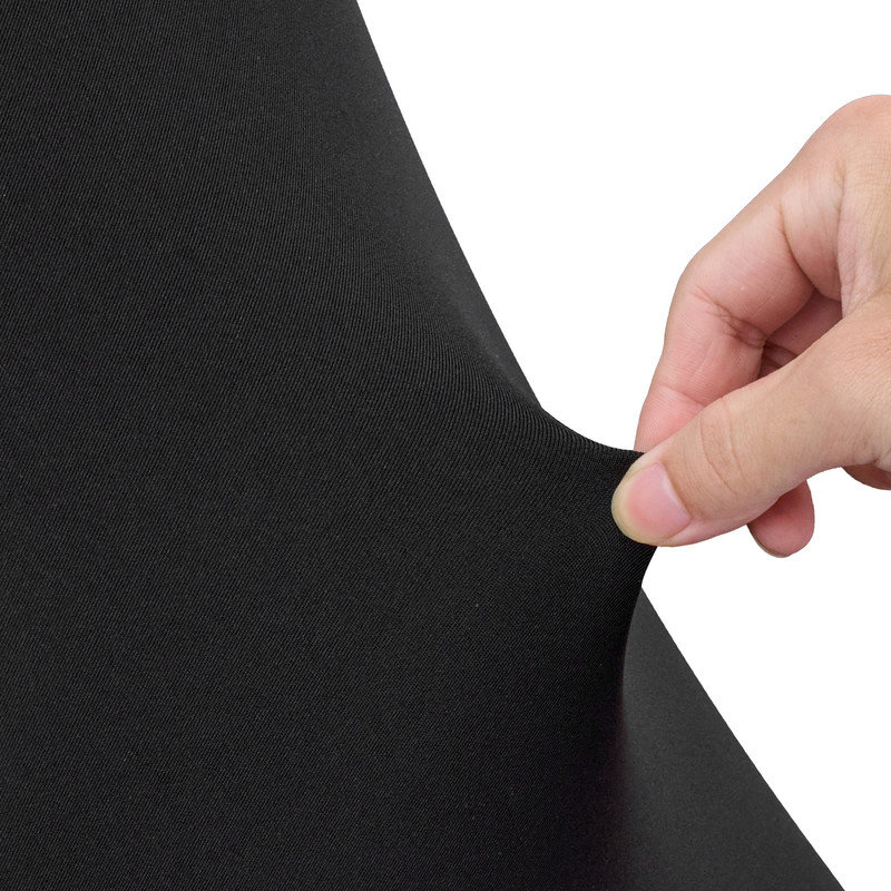 Paquet de 6 nappes extensibles en spandex noir de 6 pi - Housse de table ajustable infroissable pour tables rectangulaires, lavable pour mariage, banquet, fête et festival