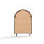 Petite bibliothèque arquée, armoire de rangement arquée, bibliothèque supérieure arquée en bois moderne avec 3 tablettes, étagère de rangement à 3 niveaux avec finition vernie pour le salon, la chambre à coucher, le vestibule-303399854