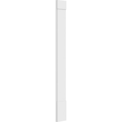 TruCraft Plain Pilaster w/ Standard Capital & Base, 12"W x 108"H x 2"P, Base Can Be Trimmed Up To 6 5/8", Architectural Grade PVC, Sold As Pair