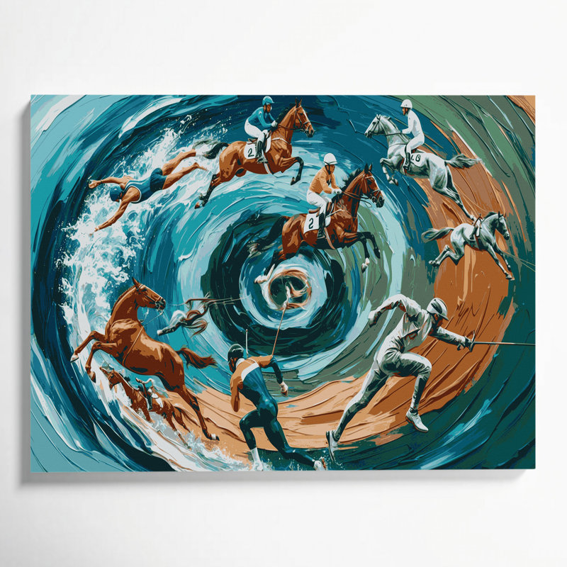 Art mural sur toile Sports Pentathlon, H 16 po x l 20 po