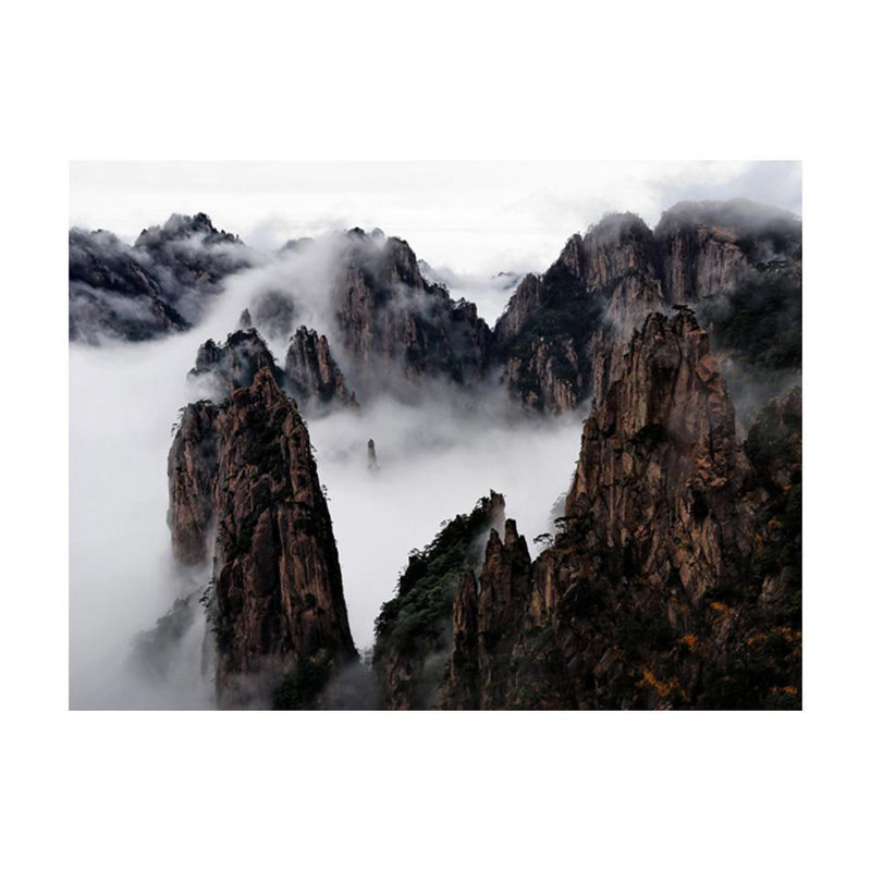 Mur de Damalis, mer de nuages dans la montagne Huangshan, Chine, L 106 po x l 137 po