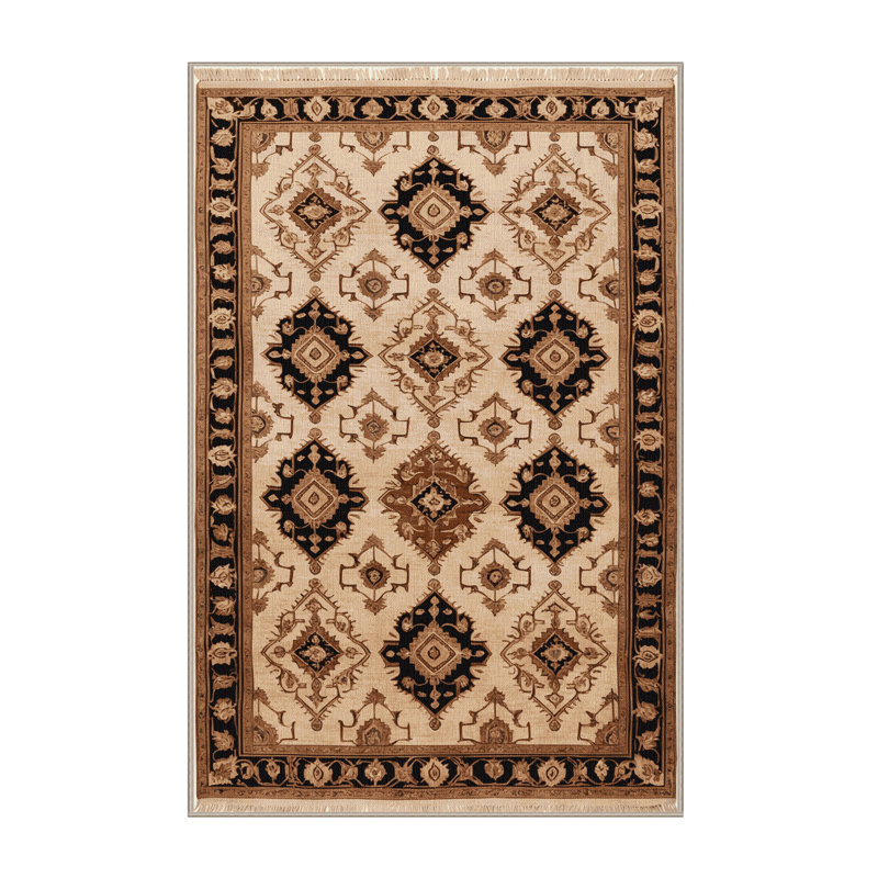 Tapis brun lavable à la machine, Rectangle 5 pi x 7 pi