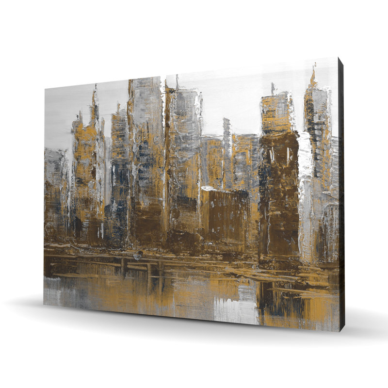 Paysage urbain gris et jaune - Formes industrielles