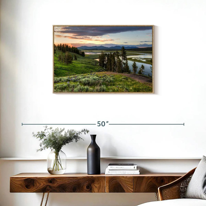Hayden Valley Hills, Cadre flottant en bois naturel, 31 po x 21 po