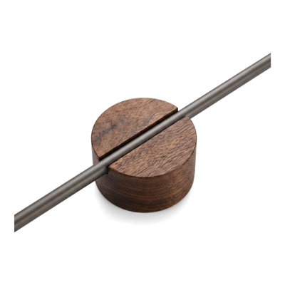 Drill-Free Wall-Mounted Walnut Single-Rod Towel Rack and Bath Towel Shelf