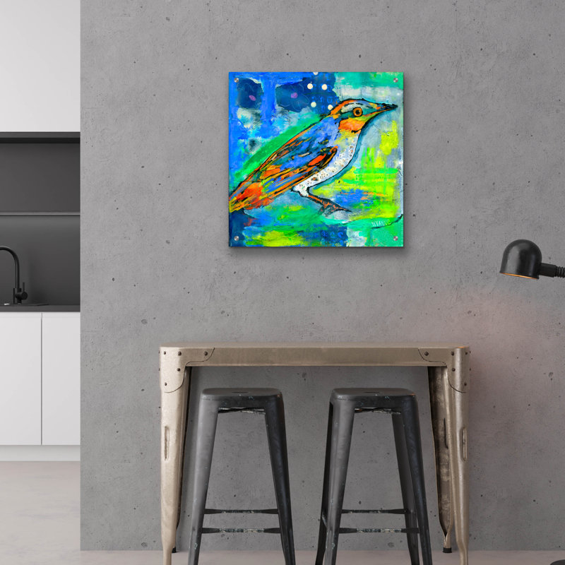 "Oiseau magique" par Wyanne, H 24 po x l 24 po x P 0,2 po
