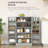 Cabinet 41" Kitchen Pantry Storage, Freestanding Kitchen Cabinet With 12-Door Shelves, Double Doors, 5-Tier Shelving And Adjustable Shelves, Paper Gray-966035600