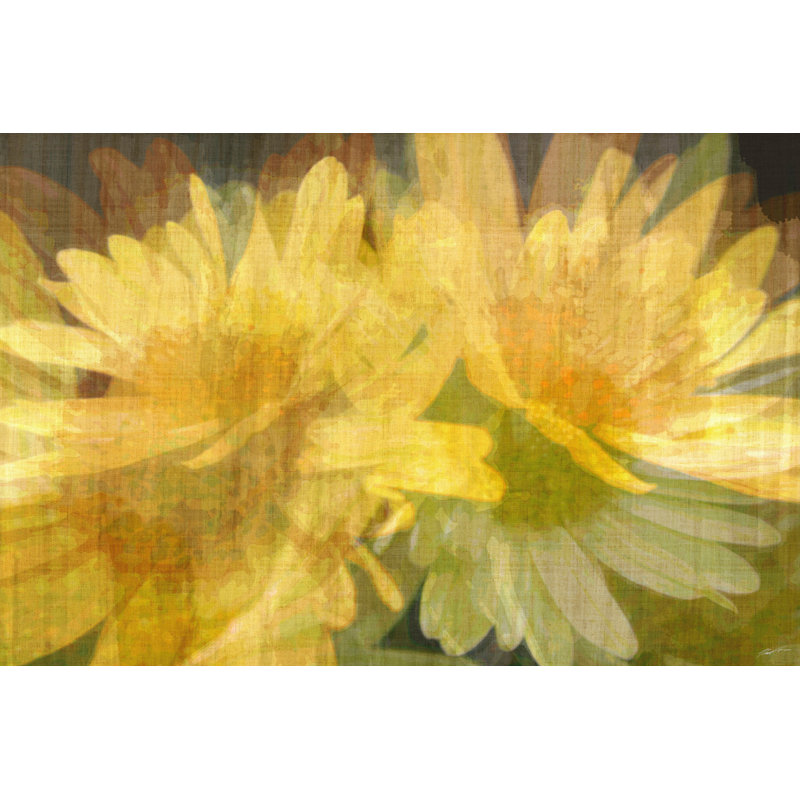 Yellow and Green Floral Canvas Print, 24" x 36"