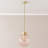 Frenchie Pink Glass Globe Capped Ceiling Pendant Light-2130606967