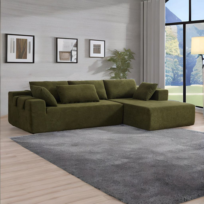 Canapé modulaire modulaire en L, Vert