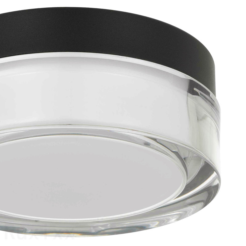 Plafonnier encastré à DEL noir 6 pouces, Noir, H 2,5 po x l 6 po x P 6 po