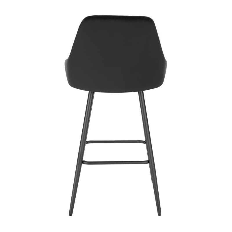Liftig Upholstered Counter Stool with Metal Frame, Black