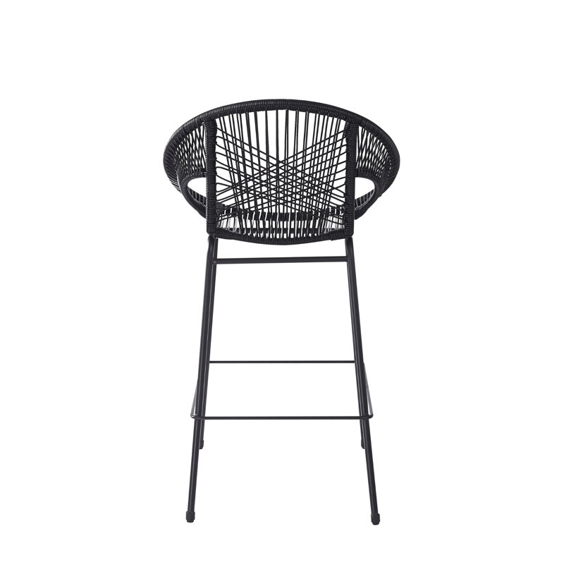 Faux noir de 2 en PE et en fer pour différents espaces extérieurs de jardin et de haute qualité confortable, Noir