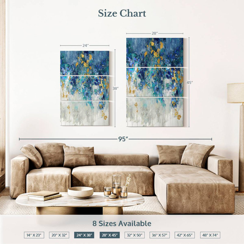Avery Cascading Blues I, 38" H x 24" W