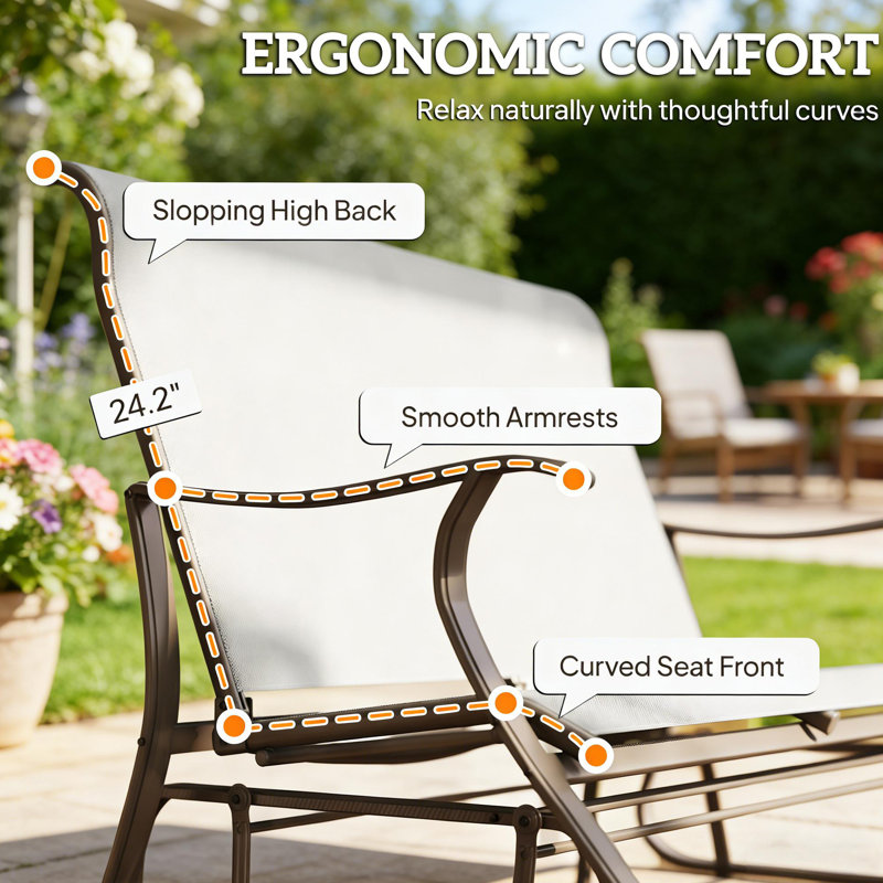 Banc oscillant d'extérieur, fauteuil pour 2 personnes