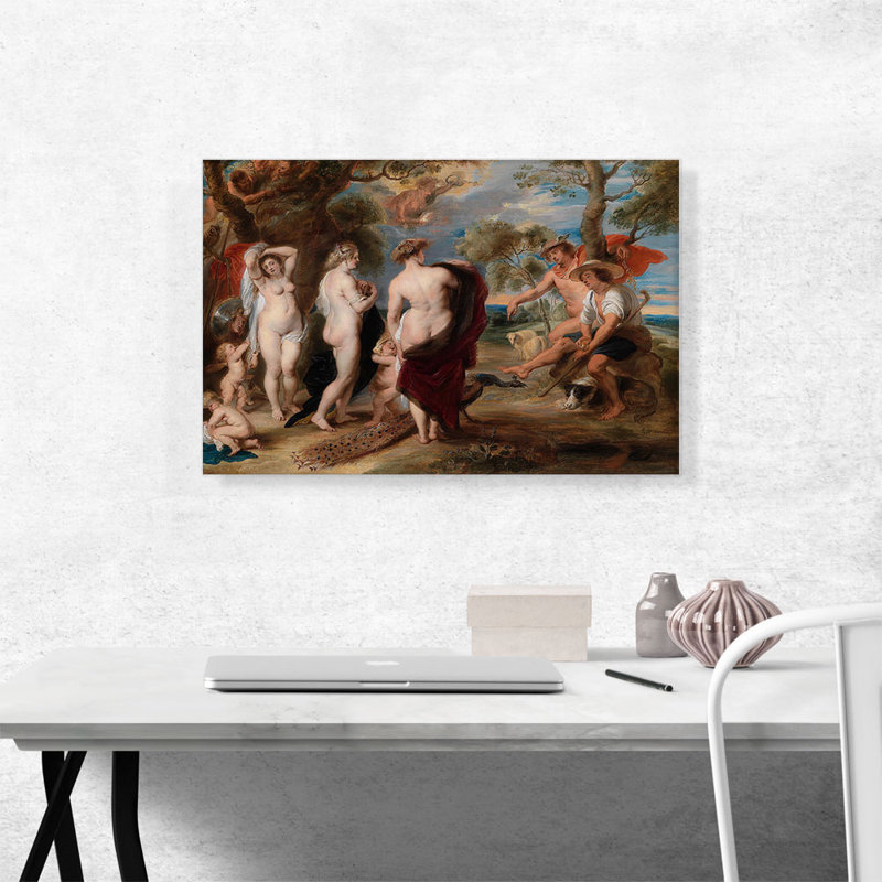 «The Judgement of Paris 1630» par Peter Paul Rubens, reproduction d'art sur toile tendue, H 18 po x l 26 po x P 0,75 po