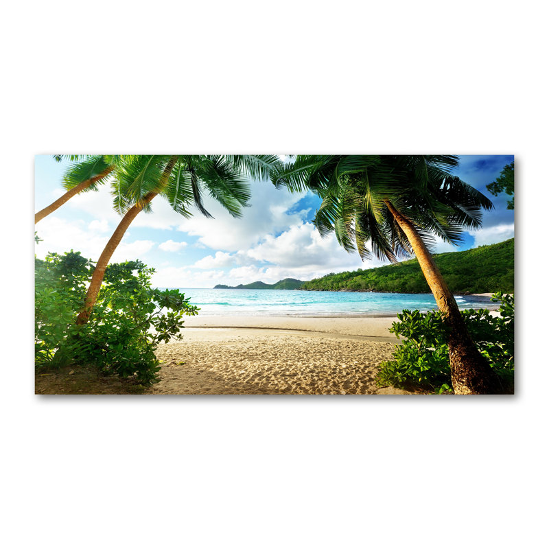 Palm Trees On The Beach - No Frame Print on Canvas