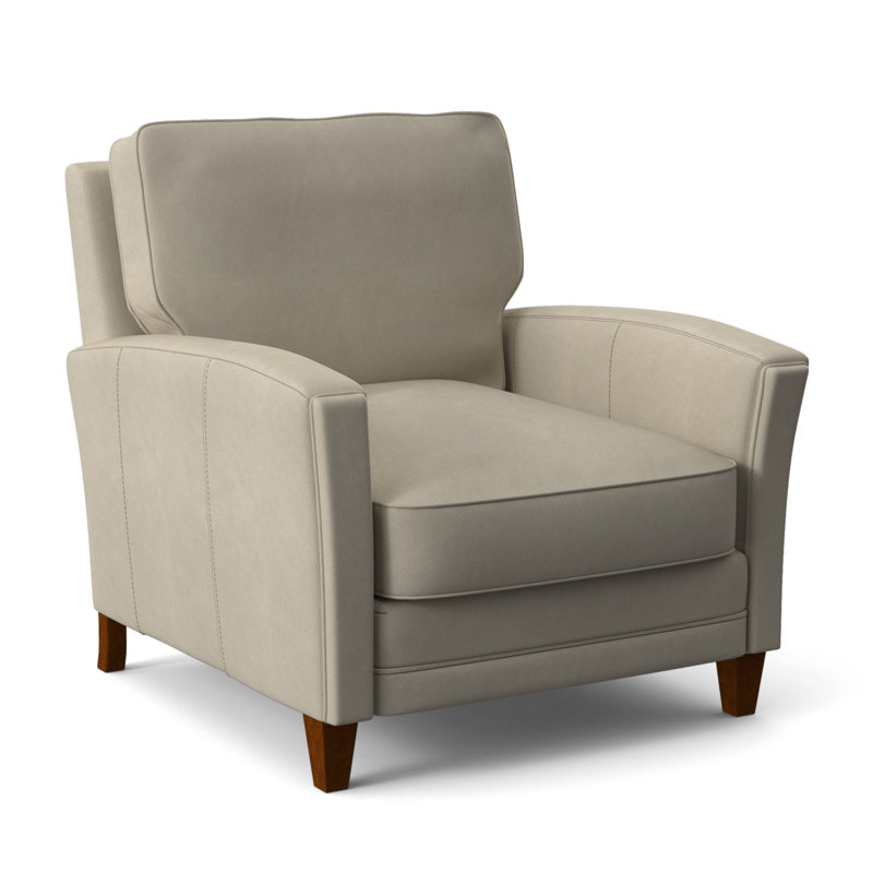 Zion Armchair, New Classiques, Aline Light Gray Stonewash Genuine Leather