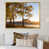Toile avec cadre flottant or