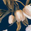 Papier peint amovible tulipes bleu marine Fiasco